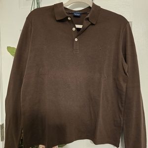 Ralph Lauren Sport Brown polo long-sleeve Shirt Womens Size L